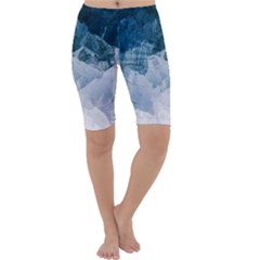 Blue Sea Waves Cropped Leggings  by goljakoff