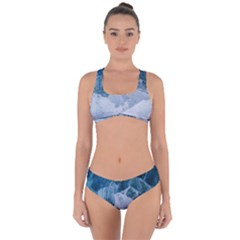 Blue Sea Waves Criss Cross Bikini Set by goljakoff