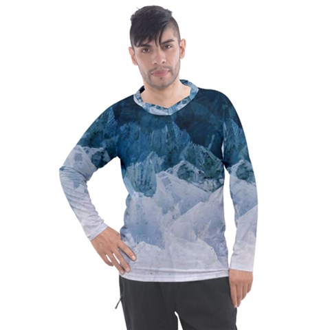 Blue Sea Waves Men s Pique Long Sleeve Tee by goljakoff