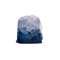 Blue ice mountain Drawstring Pouch (Small)