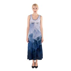 Blue ice mountain Sleeveless Maxi Dress