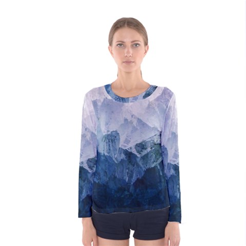 Blue Ice Mountain Women s Long Sleeve Tee by goljakoff