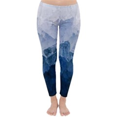 Blue Ice Mountain Classic Winter Leggings by goljakoff