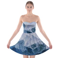 Blue ice mountain Strapless Bra Top Dress