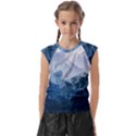 Blue ice mountain Kids  Raglan Cap Sleeve Tee View1