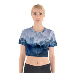 Blue ice mountain Cotton Crop Top