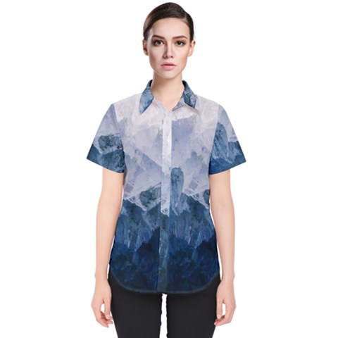 Blue Ice Mountain Women s Short Sleeve Shirt by goljakoff