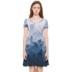 Blue ice mountain Inside Out Cap Sleeve Dress