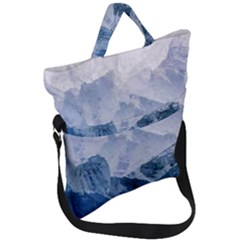 Blue Ice Mountain Fold Over Handle Tote Bag by goljakoff