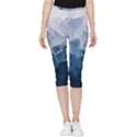 Blue ice mountain Inside Out Lightweight Velour Capri Leggings  View3