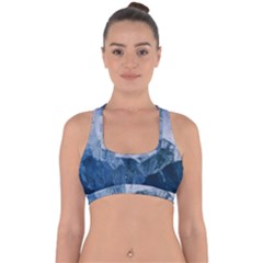 Blue ice mountain Cross Back Hipster Bikini Top 