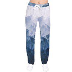 Blue Ice Mountain Women Velvet Drawstring Pants by goljakoff