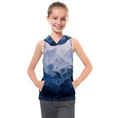 Blue Ice Mountain Kids  Sleeveless Hoodie by goljakoff