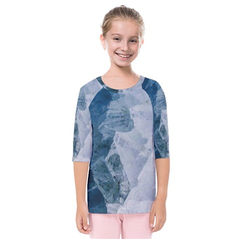 Storm Blue Ocean Kids  Quarter Sleeve Raglan Tee by goljakoff