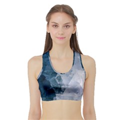 Storm blue ocean Sports Bra with Border