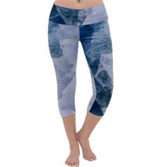 Storm Blue Ocean Capri Yoga Leggings by goljakoff