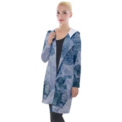 Storm blue ocean Hooded Pocket Cardigan