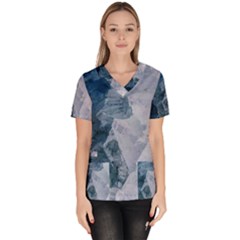 Storm blue ocean Women s V-Neck Scrub Top