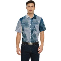 Storm blue ocean Men s Short Sleeve Pocket Shirt 