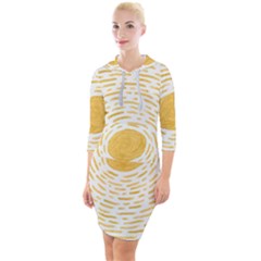 Sunlight Quarter Sleeve Hood Bodycon Dress by goljakoff