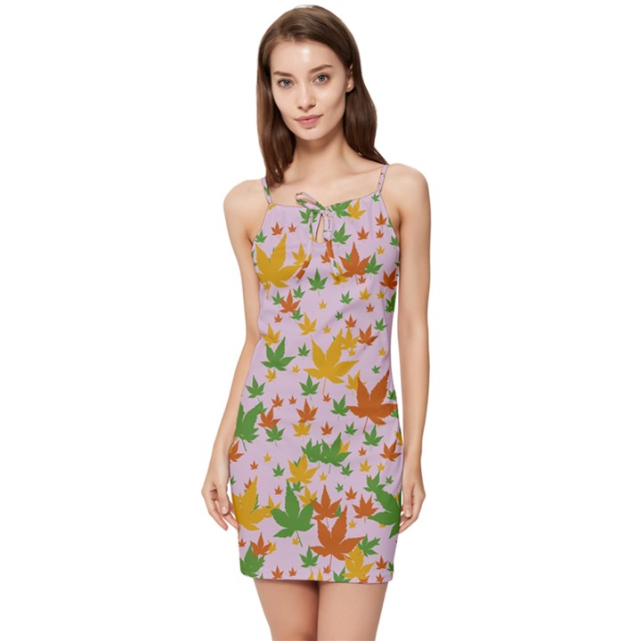 Leafs Summer Tie Front Dress