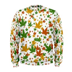 Leafs On White Men s Sweatshirt