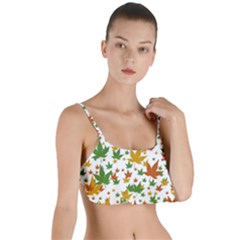 Leafs On White Layered Top Bikini Top 