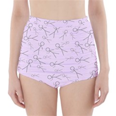 Little Men On Pink High-waisted Bikini Bottoms