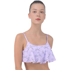 Little Men On Pink Frill Bikini Top