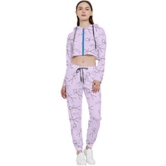 Little Men On Pink Cropped Zip Up Lounge Set by JustToWear