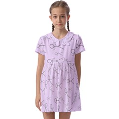 Little Men On Pink Kids  Asymmetric Collar Dress by JustToWear