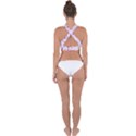 Little Men Colored Head On Pink Cross Back Hipster Bikini Top  View2