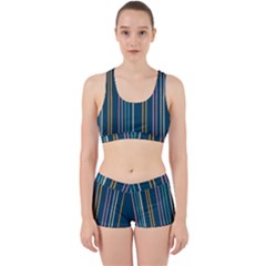 Multicolored Stripes On Blue Work It Out Gym Set by SychEva