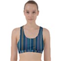 Multicolored Stripes On Blue Back Weave Sports Bra View1