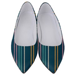 Multicolored Stripes On Blue Women s Low Heels by SychEva