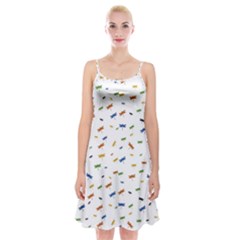 Dragonfly On White Spaghetti Strap Velvet Dress by JustToWear