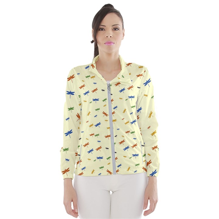 Dragonfly On Yellow Women s Windbreaker