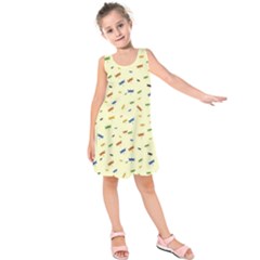 Dragonfly On Yellow Kids  Sleeveless Dress by JustToWear