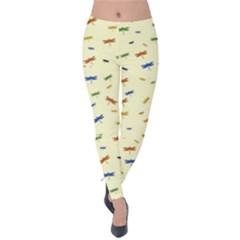 Dragonfly On Yellow Velvet Leggings