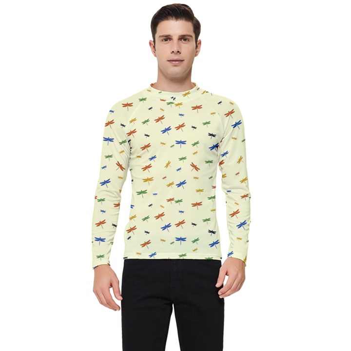 Dragonfly On Yellow Men s Long Sleeve Rash Guard