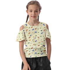 Dragonfly On Yellow Kids  Butterfly Cutout Tee