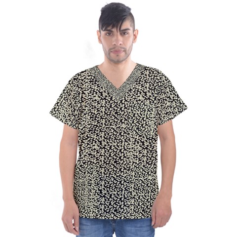 Yellow Elipse Men s V-neck Scrub Top by JustToWear