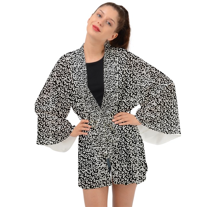 White Elipse Long Sleeve Kimono