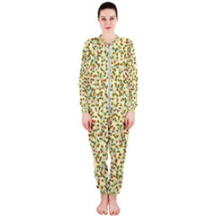 Pattern Lonely Flower On Yellow Onepiece Jumpsuit (ladies)  by JustToWear