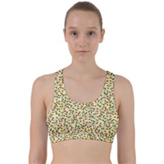 Pattern Lonely Flower On Yellow Back Weave Sports Bra by JustToWear