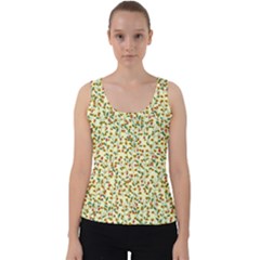 Pattern Lonely Flower On Yellow Velvet Tank Top by JustToWear