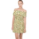 Pattern lonely flower on yellow Off Shoulder Chiffon Dress View1