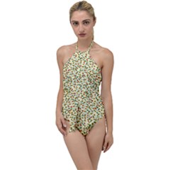 Pattern Lonely Flower On Yellow Go With The Flow One Piece Swimsuit by JustToWear