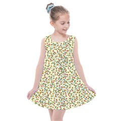 Pattern Lonely Flower On Yellow Kids  Summer Dress by JustToWear