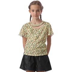 Pattern Lonely Flower On Yellow Kids  Front Cut Tee